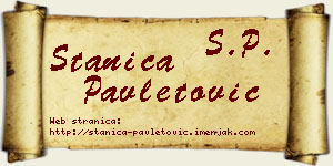 Stanica Pavletović vizit kartica